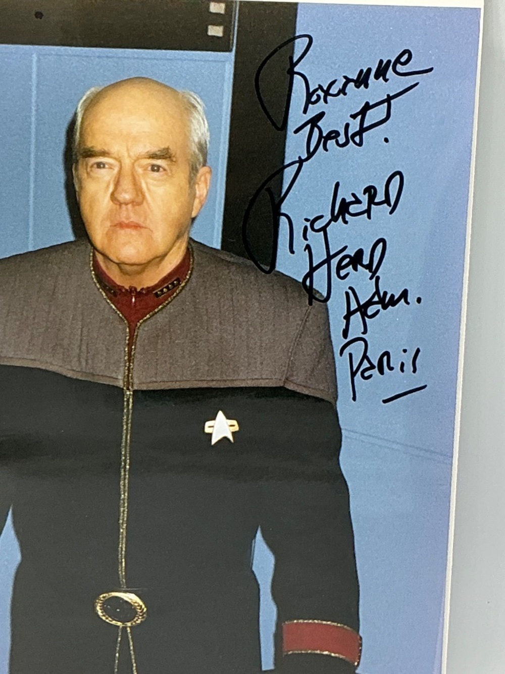 Star Trek Voyager Autographed Photo Richard Herd Signed Adm Owen Paris 8x10 - Picture 3 of 6